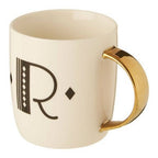 Diamond Deco White Monogram Mug, R - Joe’s Haven