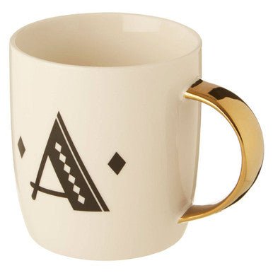 Diamond Deco White Monogram Mug, A - Joe’s Haven