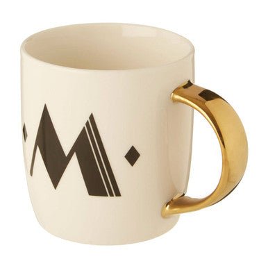 Diamond Deco White Monogram Mug, M - Joe’s Haven
