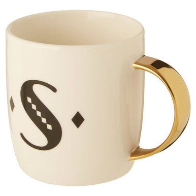 Diamond Deco White Monogram Mug, S - Joe’s Haven