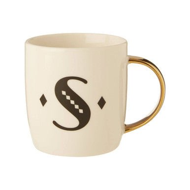 Diamond Deco White Monogram Mug, S - Joe’s Haven