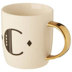 Diamond Deco White Monogram Mug, C - Joe’s Haven