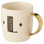 Diamond Deco White Monogram Mug, L - Joe’s Haven