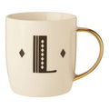 Diamond Deco White Monogram Mug, L - Joe’s Haven