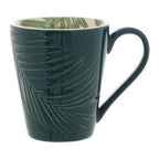 Bali Dark Green Leaf Design Mug - Joe’s Haven
