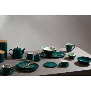 Bali Dark Green Leaf Design Mug - Joe’s Haven