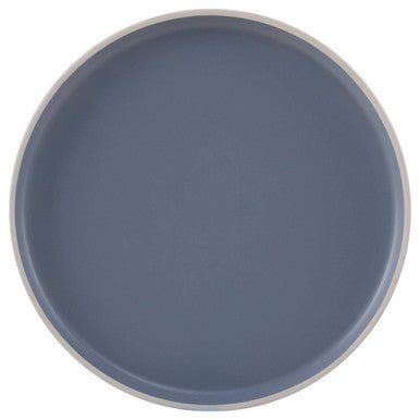 Elmira Twelve Piece Blue Stoneware Dinner Set With Grey Rim - Joe’s Haven