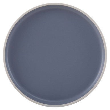 Elmira Twelve Piece Blue Stoneware Dinner Set With Grey Rim - Joe’s Haven