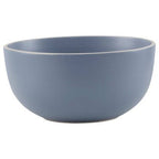 Elmira Twelve Piece Blue Stoneware Dinner Set With Grey Rim - Joe’s Haven