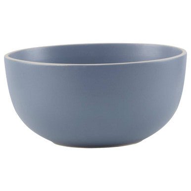 Elmira Twelve Piece Blue Stoneware Dinner Set With Grey Rim - Joe’s Haven
