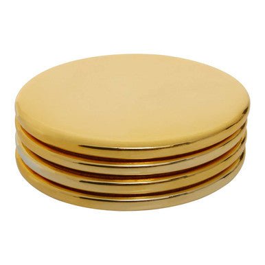 London Leo Set Of Four Gold Finish Coasters - Joe’s Haven