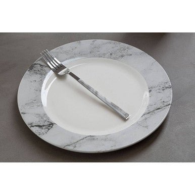 Avie 16 Piece White And Grey Marble Effect Dinner Set - Joe’s Haven