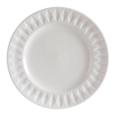 Avie 16 Piece White Embossed Dinner Set - Joe’s Haven