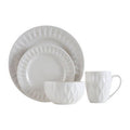Avie 16 Piece White Embossed Dinner Set - Joe’s Haven