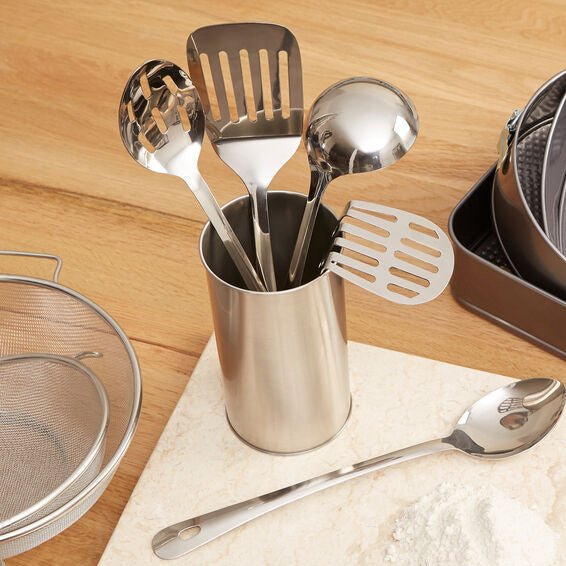 Bosna 5 Piece Stainless Steel Kitchen Utensils Set with Holder - Joe’s Haven