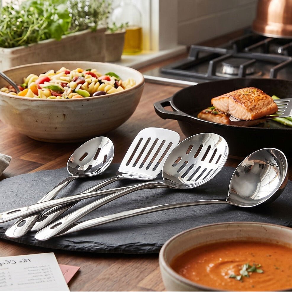 Bosna 5 Piece Stainless Steel Kitchen Utensils Set with Holder - Joe’s Haven