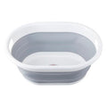 Averill Grey And White Oval Collapsible Laundry Basket - Joe’s Haven