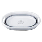 Averill Grey And White Oval Collapsible Laundry Basket