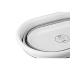 Averill Grey And White Oval Collapsible Laundry Basket
