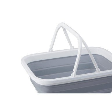 Averill Collapsible Grey And White Basket With Handles - Joe’s Haven