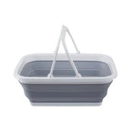 Averill Collapsible Grey And White Basket With Handles - Joe’s Haven