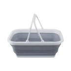 Averill Collapsible Grey And White Basket With Handles