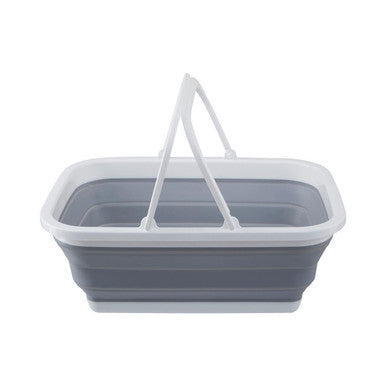 Averill Collapsible Grey And White Basket With Handles