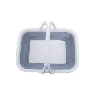 Averill Collapsible Grey And White Basket With Handles