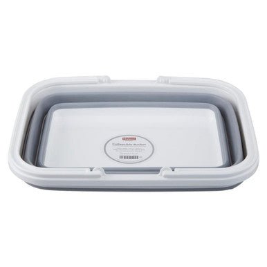 Averill Collapsible Grey And White Basket With Handles - Joe’s Haven