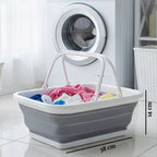 Averill Collapsible Grey And White Basket With Handles - Joe’s Haven