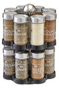 Puro Black and Chrome Effect Spice Rack with 16 Jars - Joe’s Haven