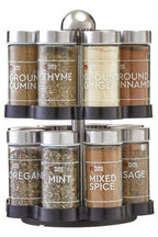 Puro Black and Chrome Effect Spice Rack with 16 Jars - Joe’s Haven