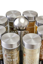 Puro Black and Chrome Effect Spice Rack with 16 Jars - Joe’s Haven