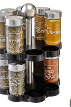 Puro Black and Chrome Effect Spice Rack with 16 Jars - Joe’s Haven