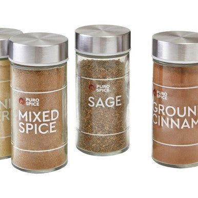 Puro Black and Chrome Effect Spice Rack with 16 Jars - Joe’s Haven