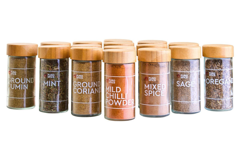 Puro Bamboo Revolving Spice Rack with 16 Jars - Joe’s Haven