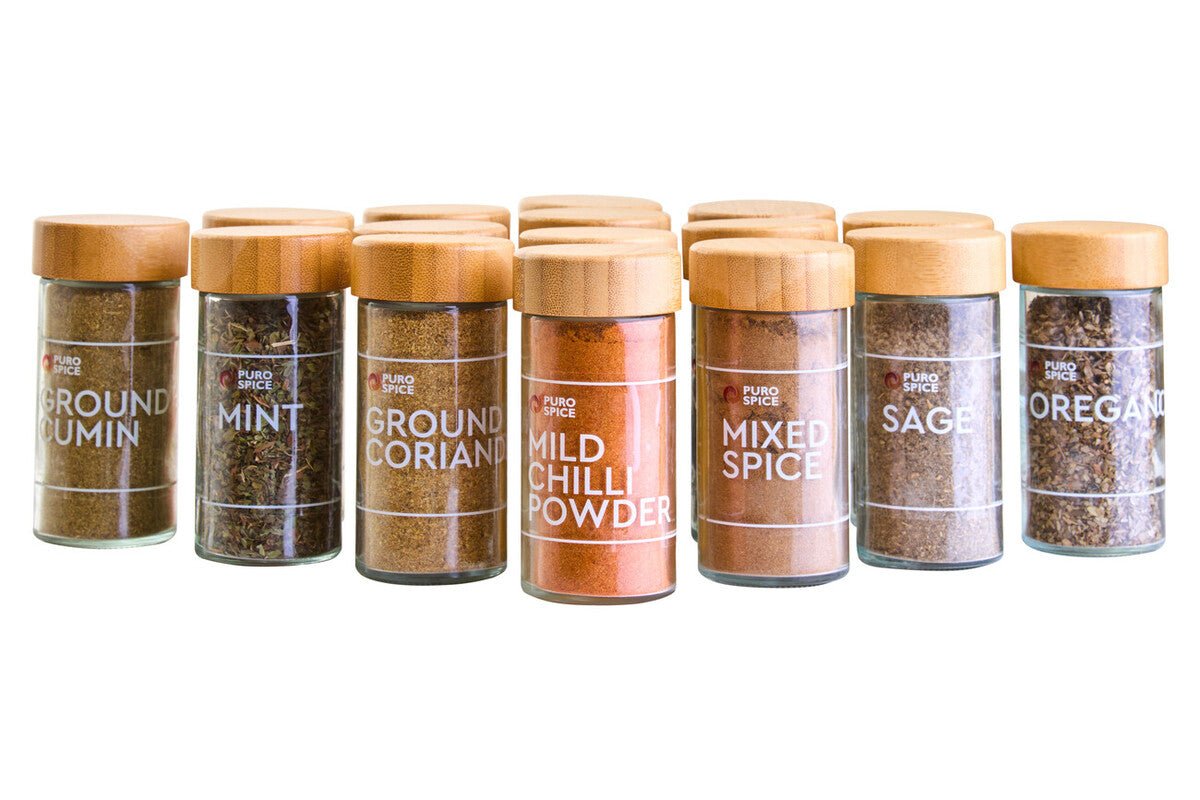 Puro Bamboo Revolving Spice Rack with 16 Jars - Joe’s Haven