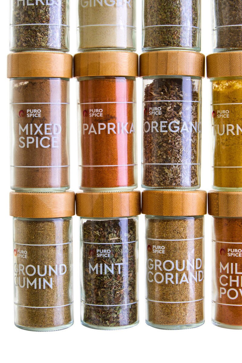 Puro Bamboo Revolving Spice Rack with 16 Jars - Joe’s Haven