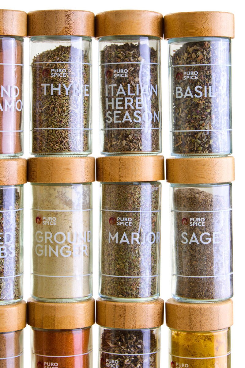 Puro Bamboo Revolving Spice Rack with 16 Jars - Joe’s Haven