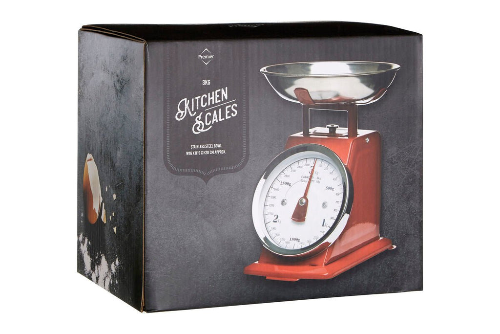 Olivier 3Kg Red Retro Kitchen Scale - Joe’s Haven