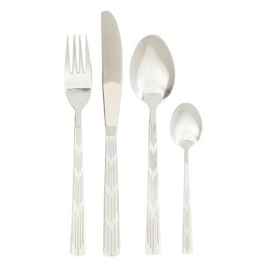 Avie 24 Piece Etched Deco Cutlery Set - Joe’s Haven