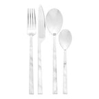 Avie 16 Piece White Faux Marble Cutlery Set - Joe’s Haven