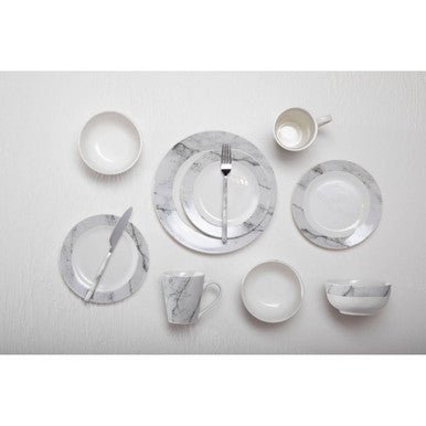 Avie 16 Piece White Faux Marble Cutlery Set - Joe’s Haven