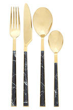 Avie 16 Piece Black Faux Marble Cutlery Set - Joe’s Haven