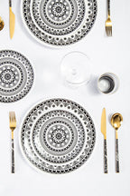 Avie 16 Piece Black Faux Marble Cutlery Set - Joe’s Haven