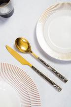 Avie 16 Piece Black Faux Marble Cutlery Set - Joe’s Haven