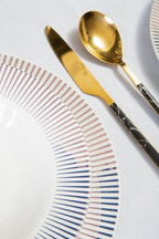Avie 16 Piece Black Faux Marble Cutlery Set - Joe’s Haven