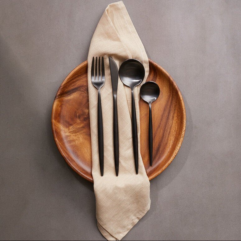 Modern Retro 16 Piece Matte Black Cutlery Set - Joe’s Haven