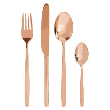 Avie 16 Piece Rose Gold Finish Cutlery Set - Joe’s Haven
