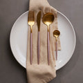Avie 16 Piece Pink And Gold Finish Cutlery Set - Joe’s Haven